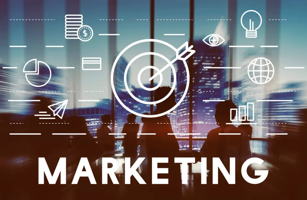 Visual representation of digital marketing ROI, with graphs and performance metrics.